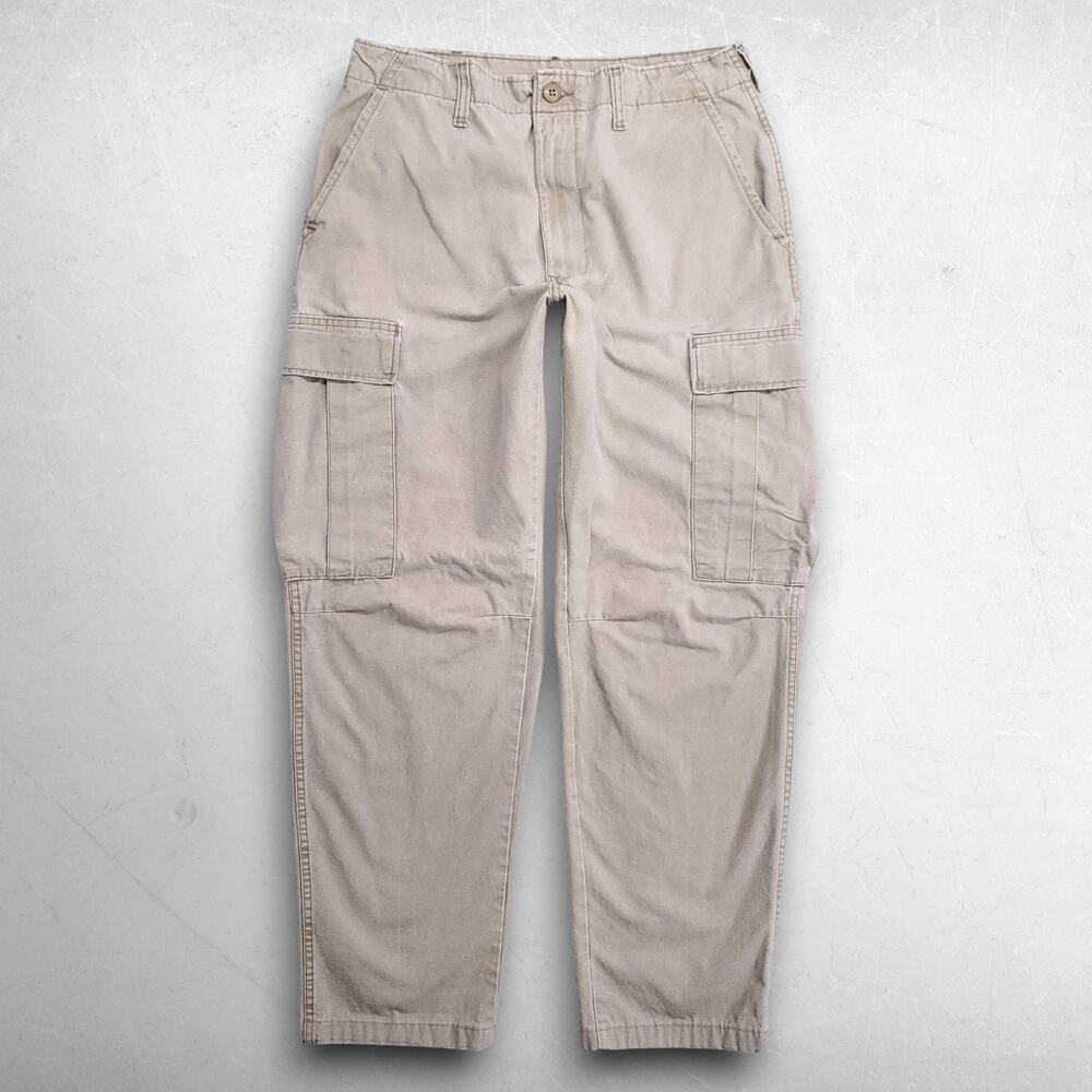 Rattlers Brand Canvas‎ Cargo Pants Pockets 100% Cotton Men 32 Beige Vintage